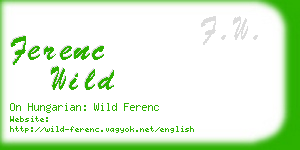 ferenc wild business card